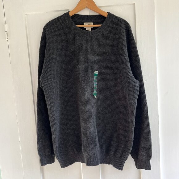 NWT L.L.Bean Cashmere Waffle Knit Sweater - Picture 1 of 5